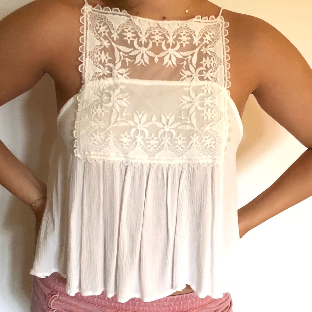 White flowy tank top